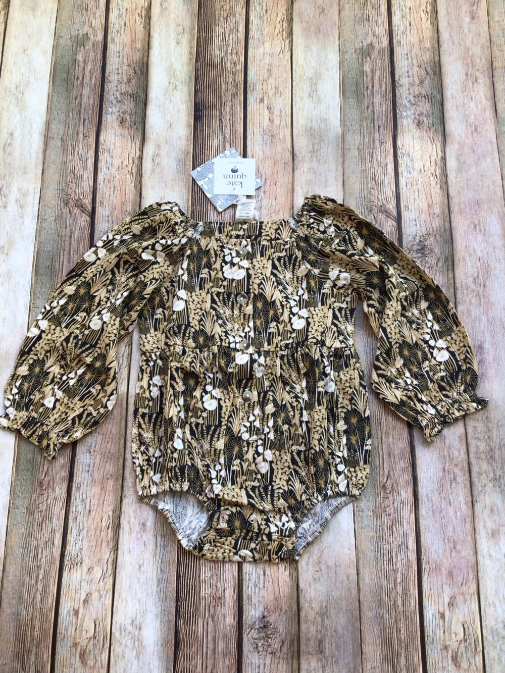 NWT Kate Quinn Butterscotch Foliage Woodland Bubble Bamboo